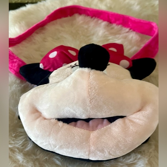 Disney Minnie Plush Purse Costume Bag Minnie Mouse Bow with zipper and strap - Picture 5 of 7